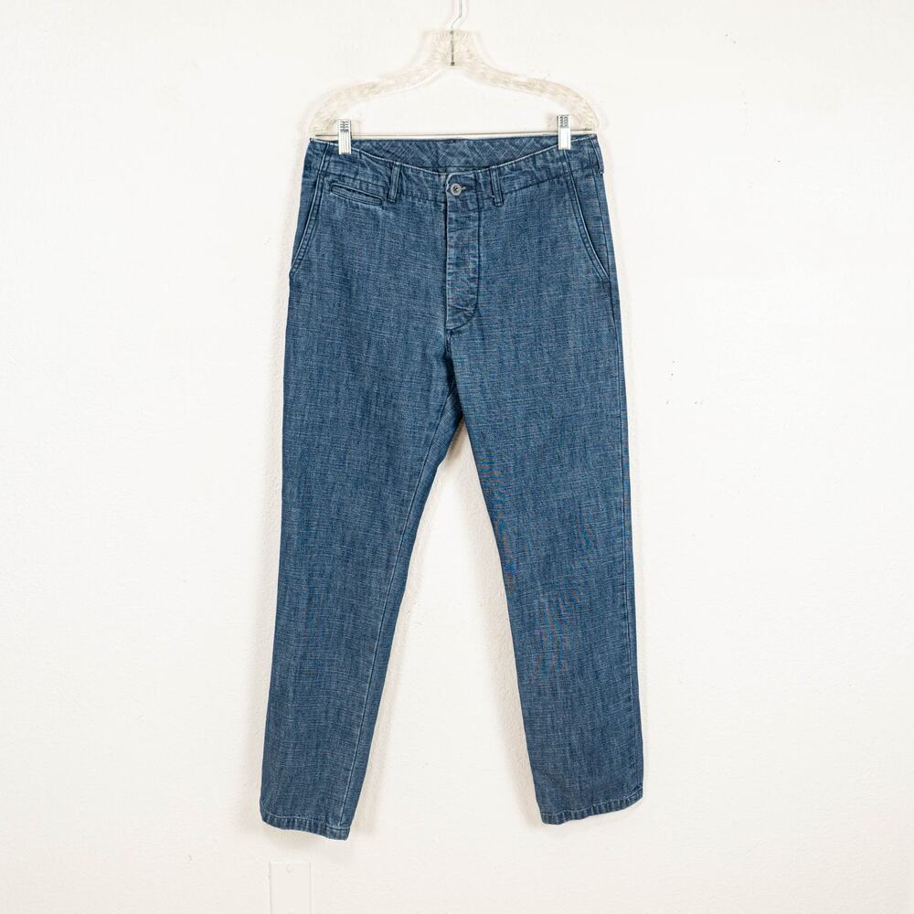 Buck Mason Men's Officer Pant Indigo Canvas size 32